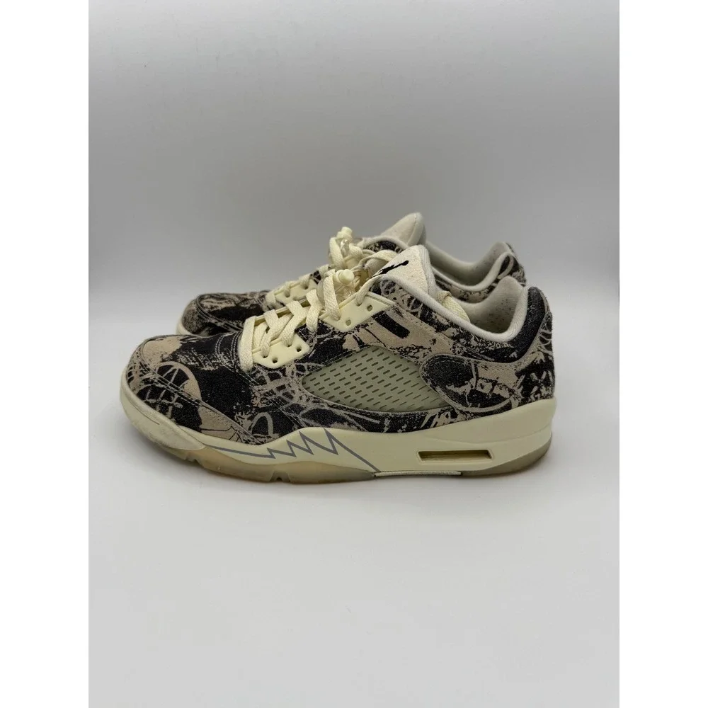 Womens Air Jordan 5 Retro Low DB016 100 Latte Coconut Milk Black Sneakers